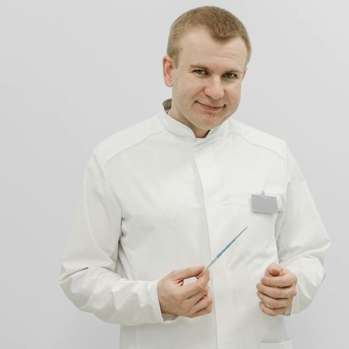 Professional yoga practitioner smiling in a calm environment
